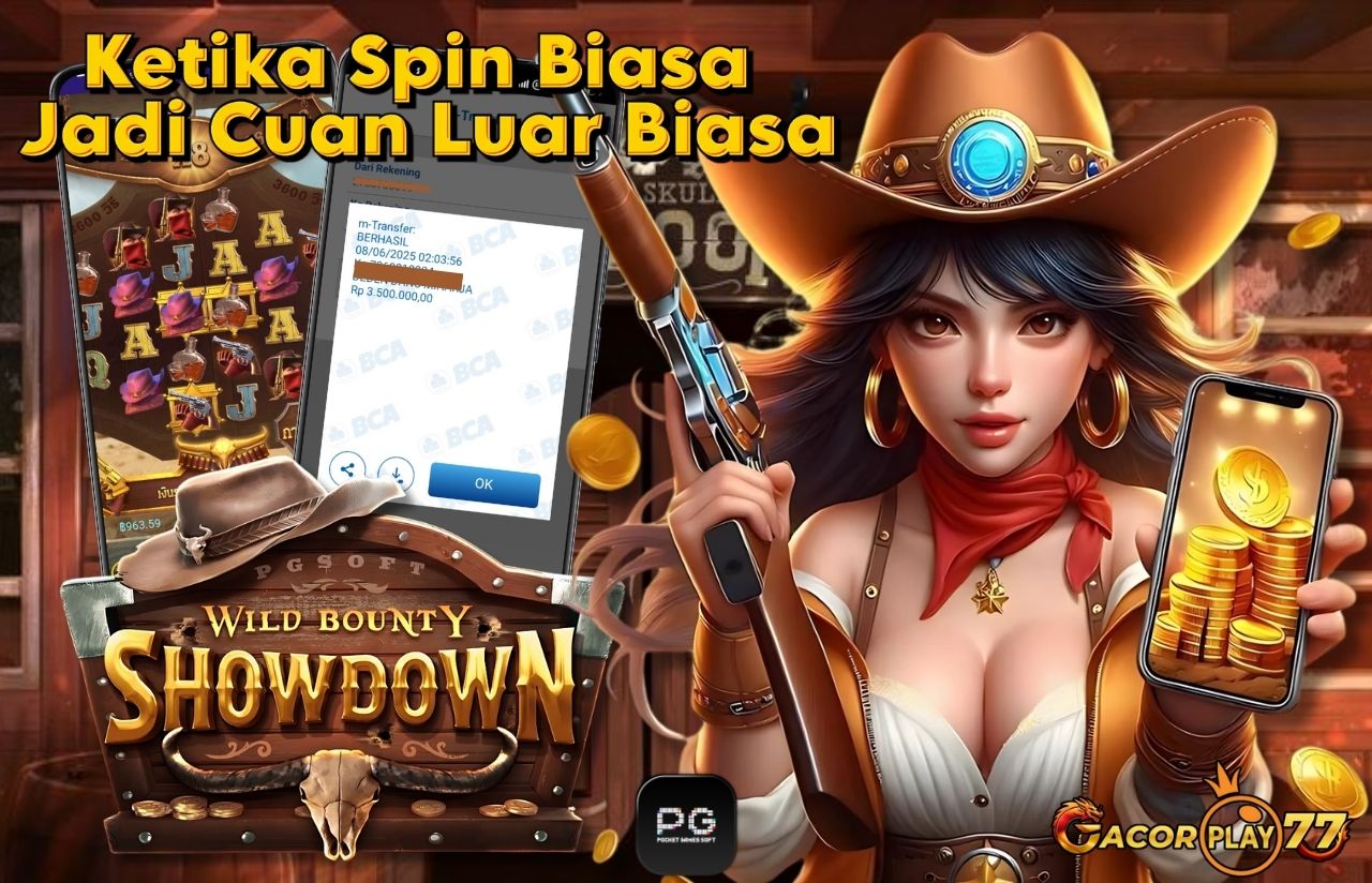 Selamat kepada user id : ka****5 Wede Rp 3.500.000 di Game WILD BOUNTY SHOWDOWN PG SOFT Cair Gk Sampe 1 Menit! Menang Mudah di Gacorplay77	